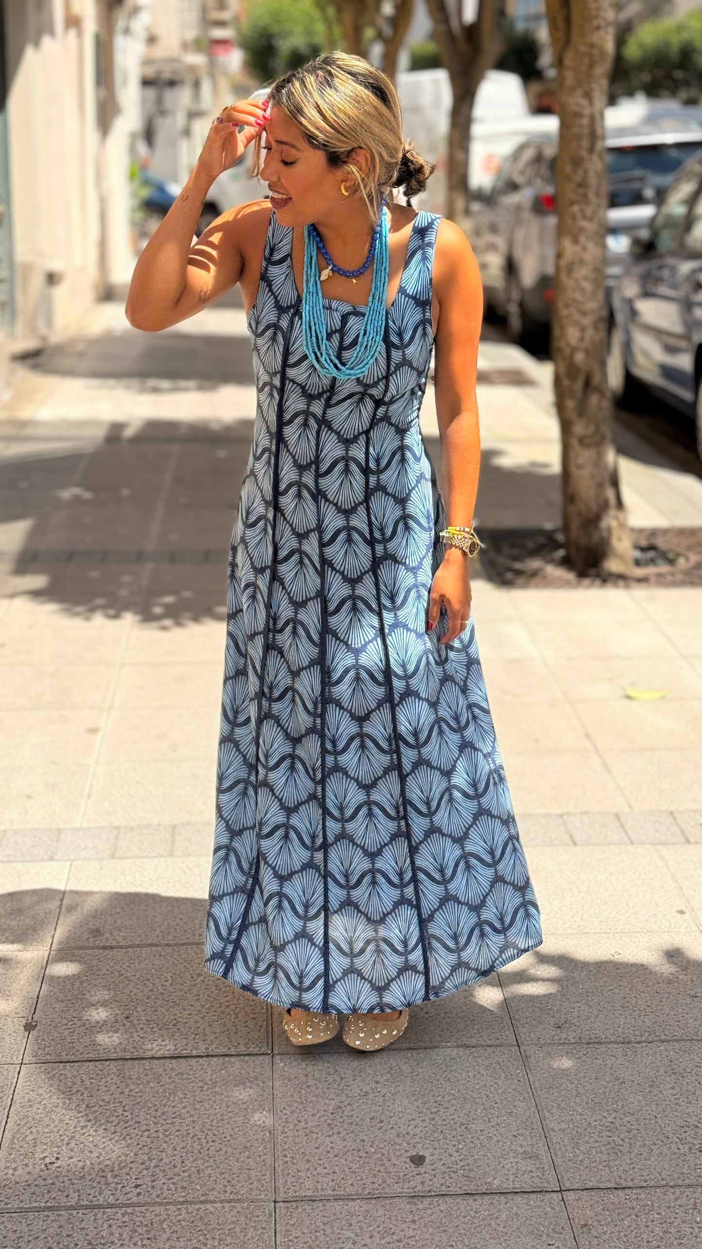Vestido azul diplomatic