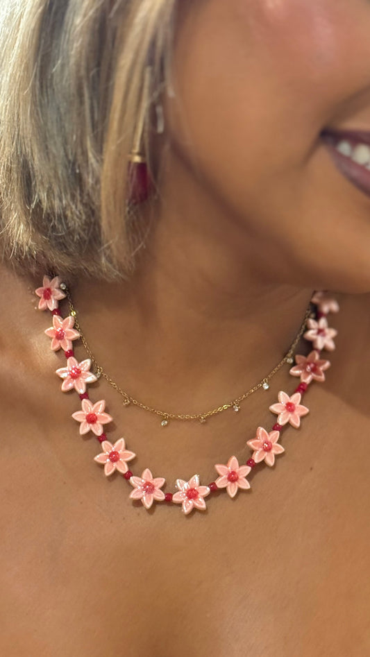 Collar flor cerámica
