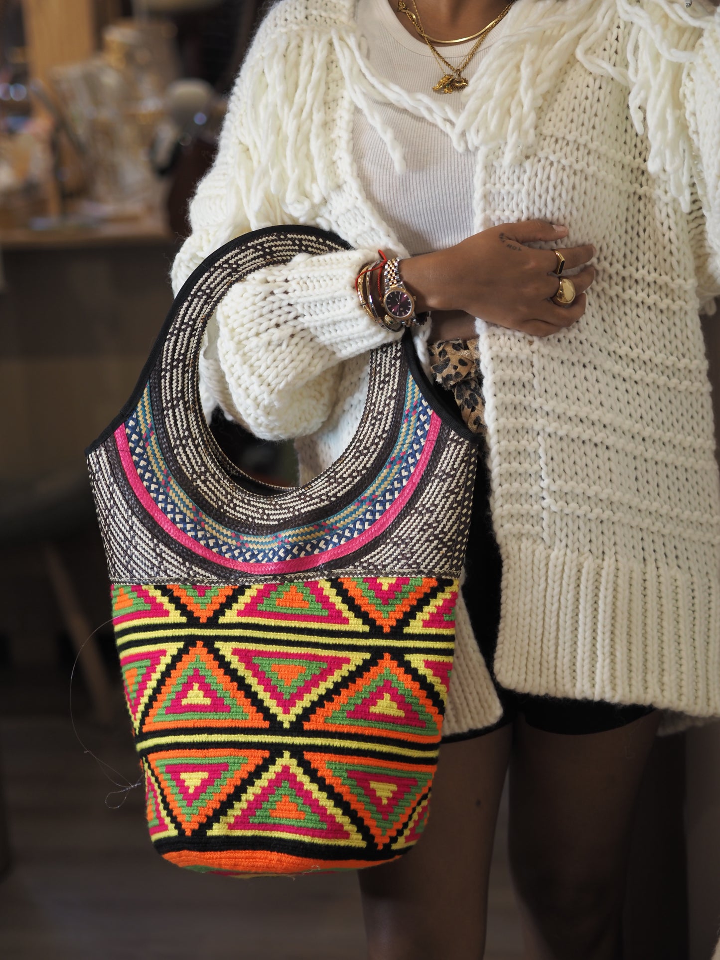 Bolso Wayuu caña flecha