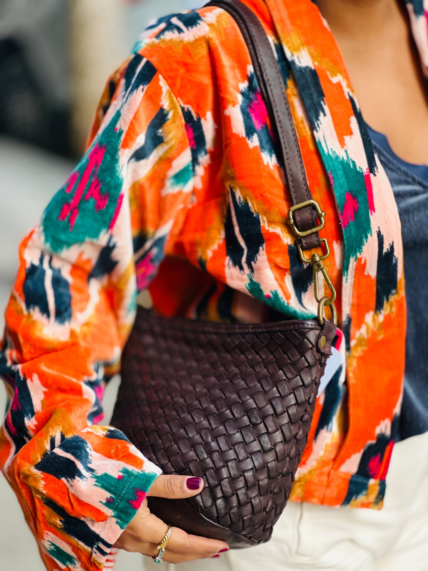 Bolso piel lavada choco