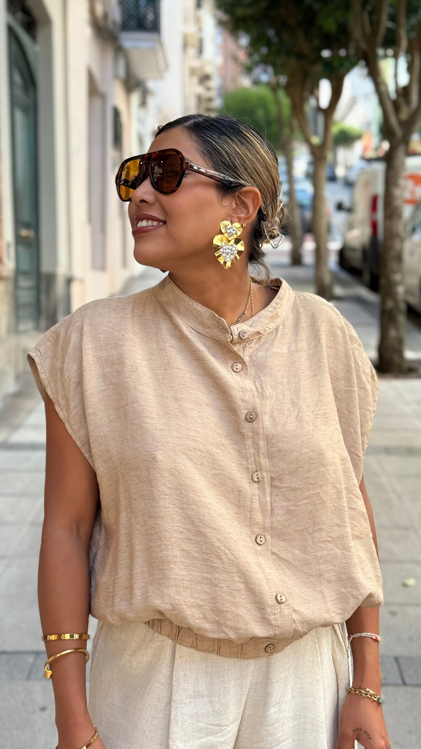 Top bomber beige