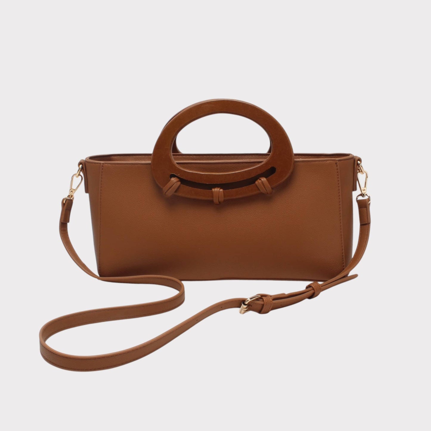 Bolso con bandolera desmontable, largo, asa, efecto trenzado: Camello