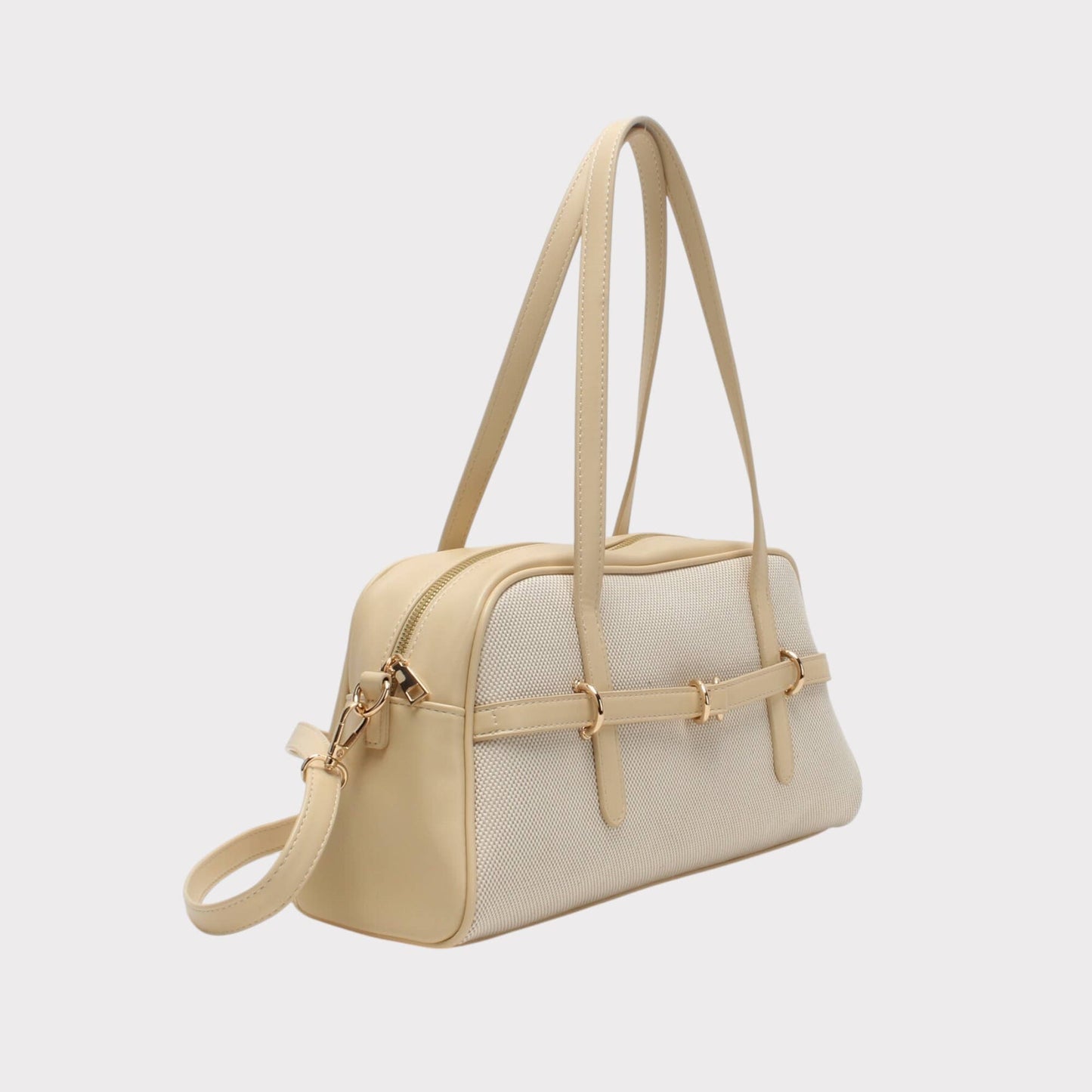 Bolso bandolera largo con hebilla decorativa dorada: Amarillo