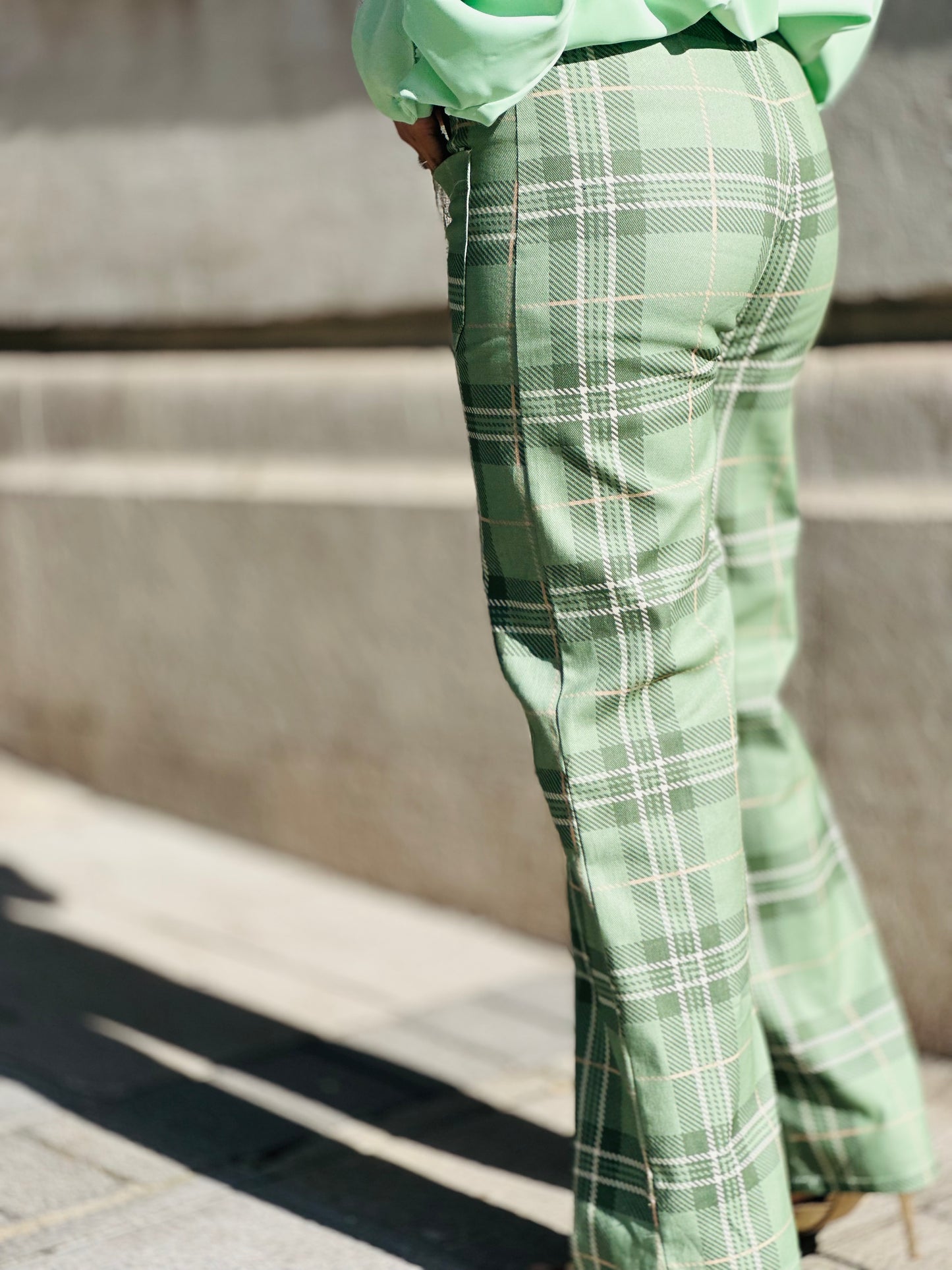 Pantalón cuadro verde