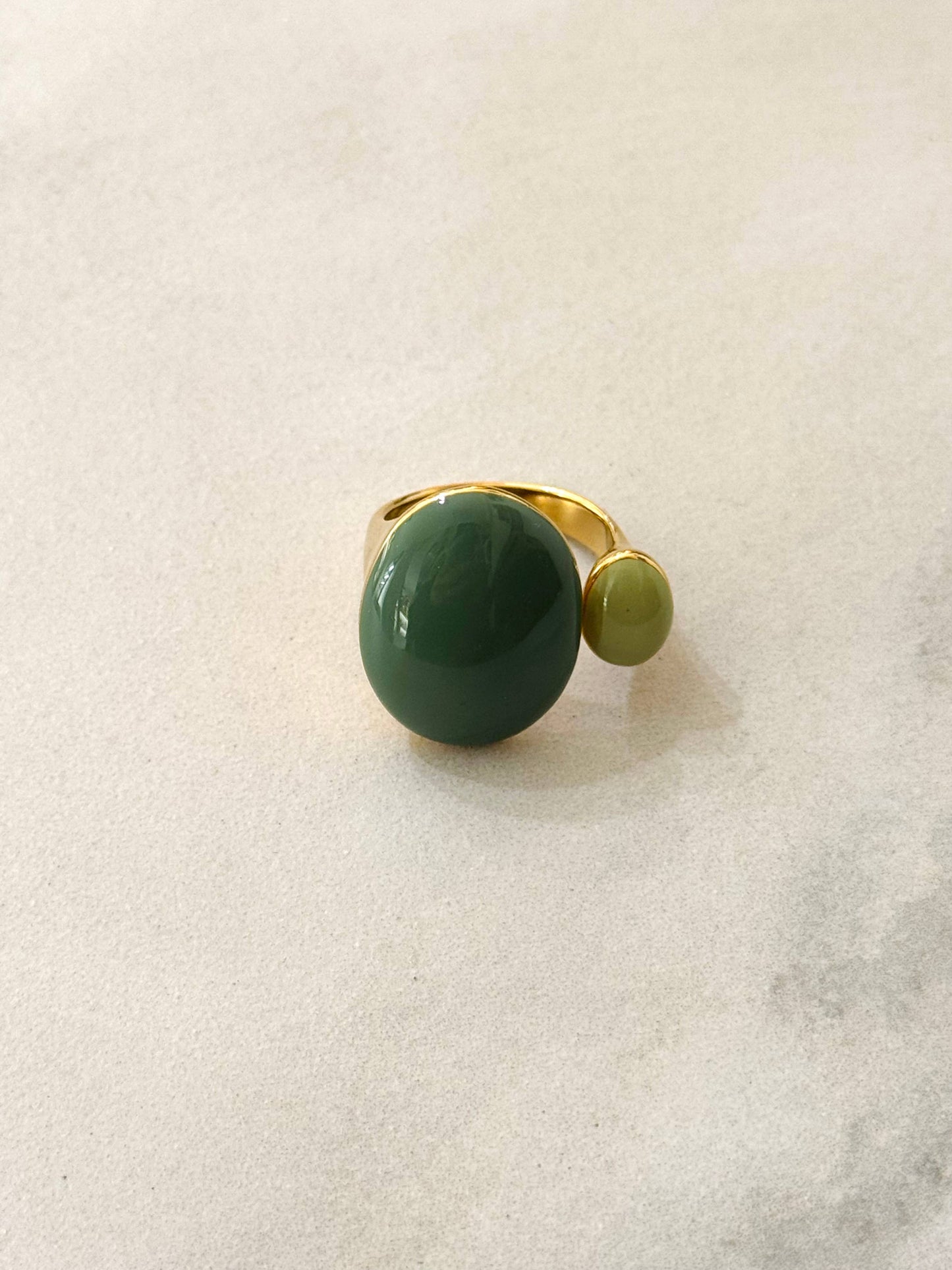 Anillo Morris de acero inoxidable esmaltado: Verde