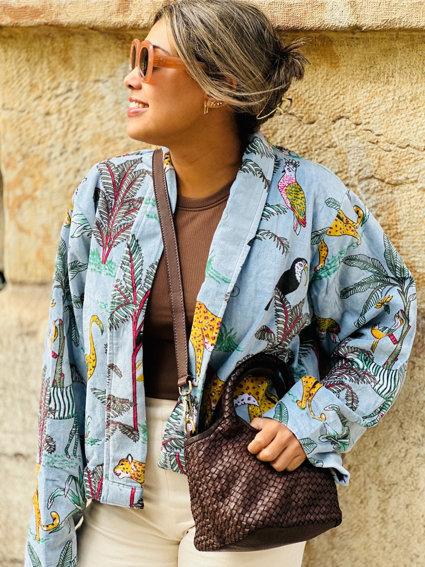 Bolso piel lavada marrón