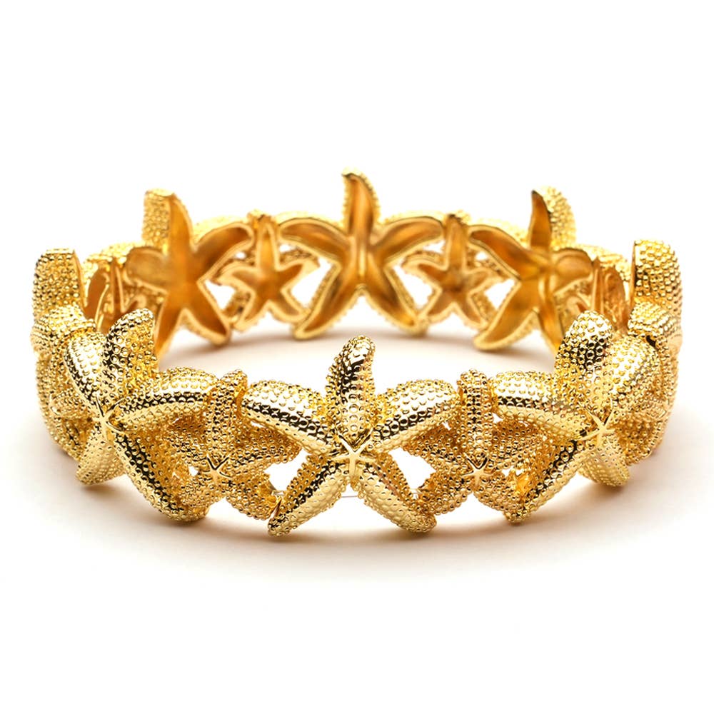 Pulsera LizzyMae esmalte estrella de mar oro