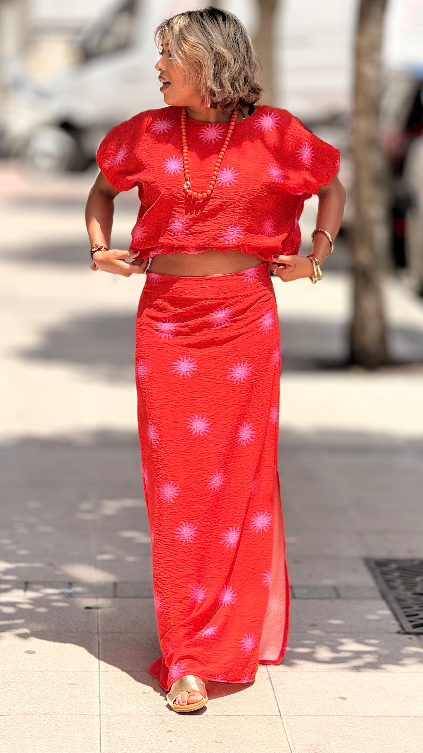 Conjunto sol fucsia