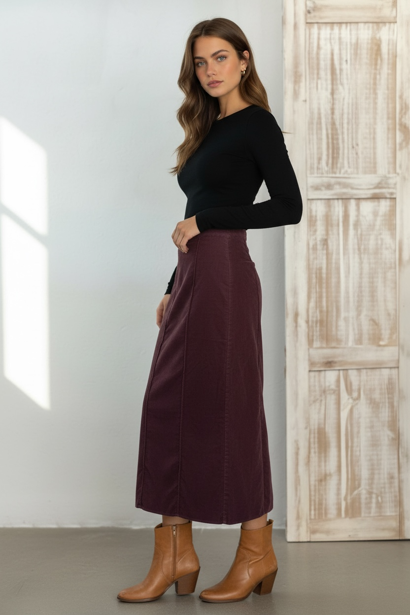 Falda micropana Berenjena