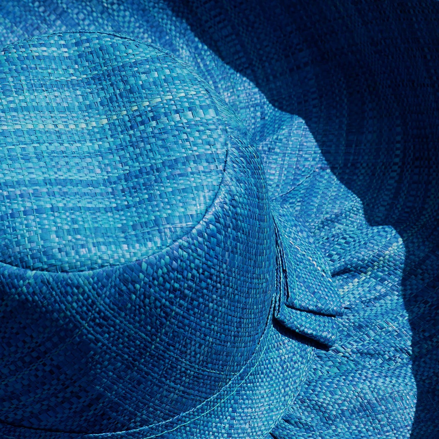 Pamela de rafia artesanal Turquesa