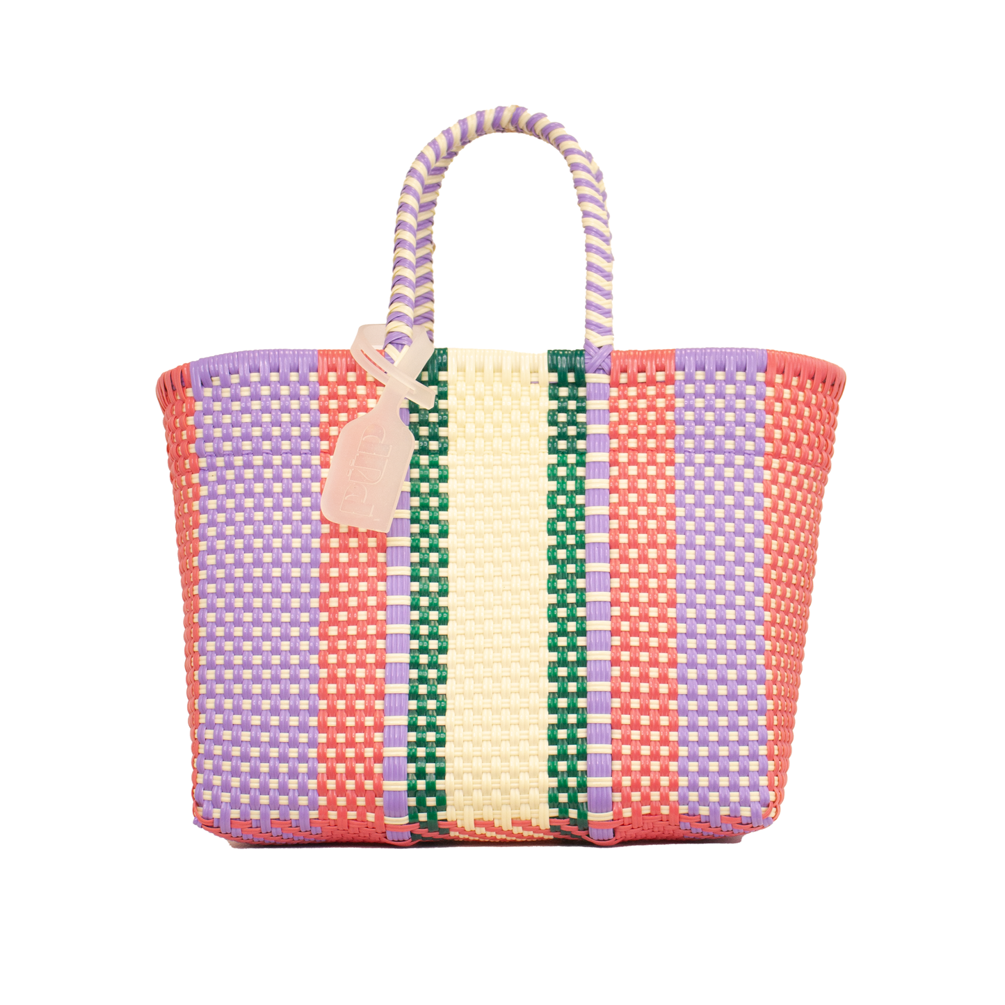 Cesta de plástico reciclado multicolor