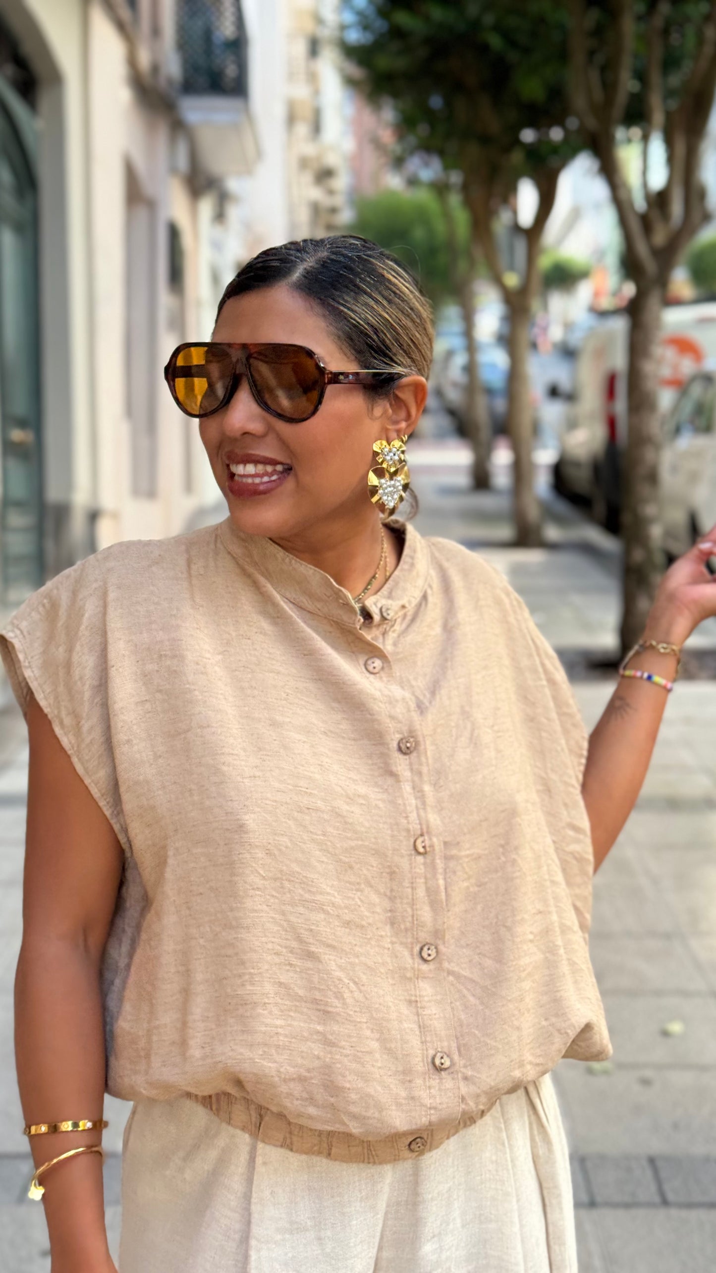 Top bomber beige