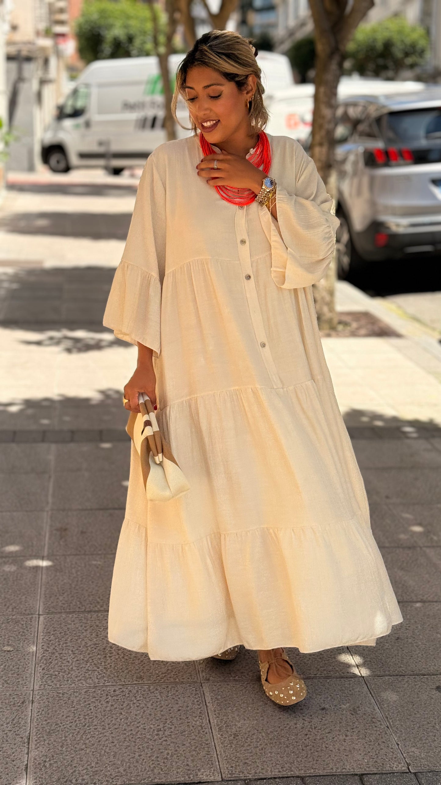 Vestido Rita beige