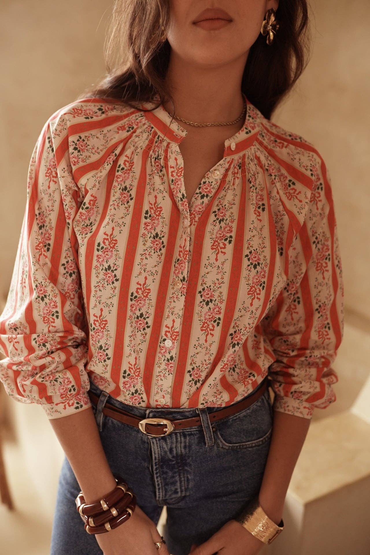 Camisa Kira: Coral