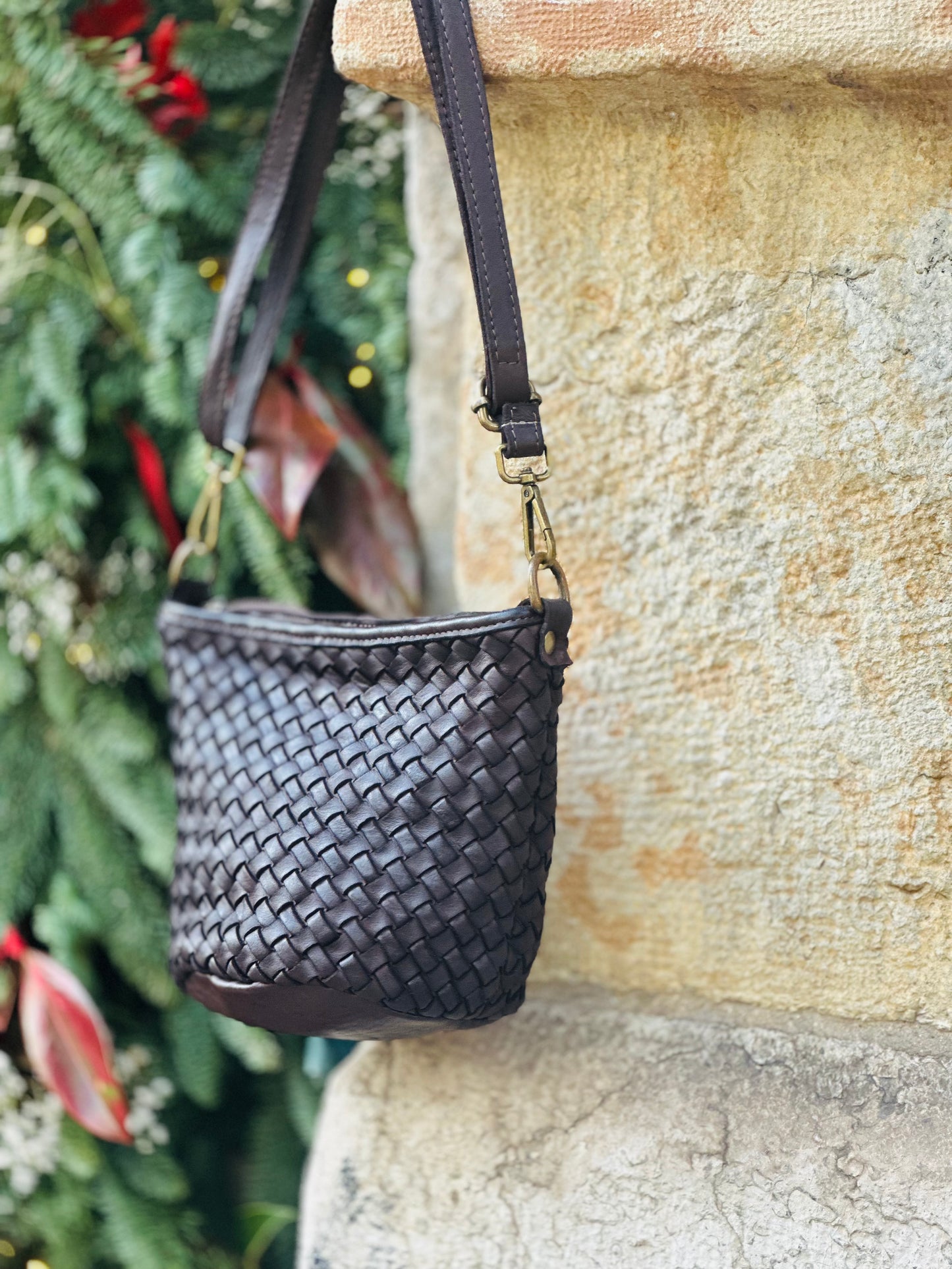 Bolso piel lavada choco