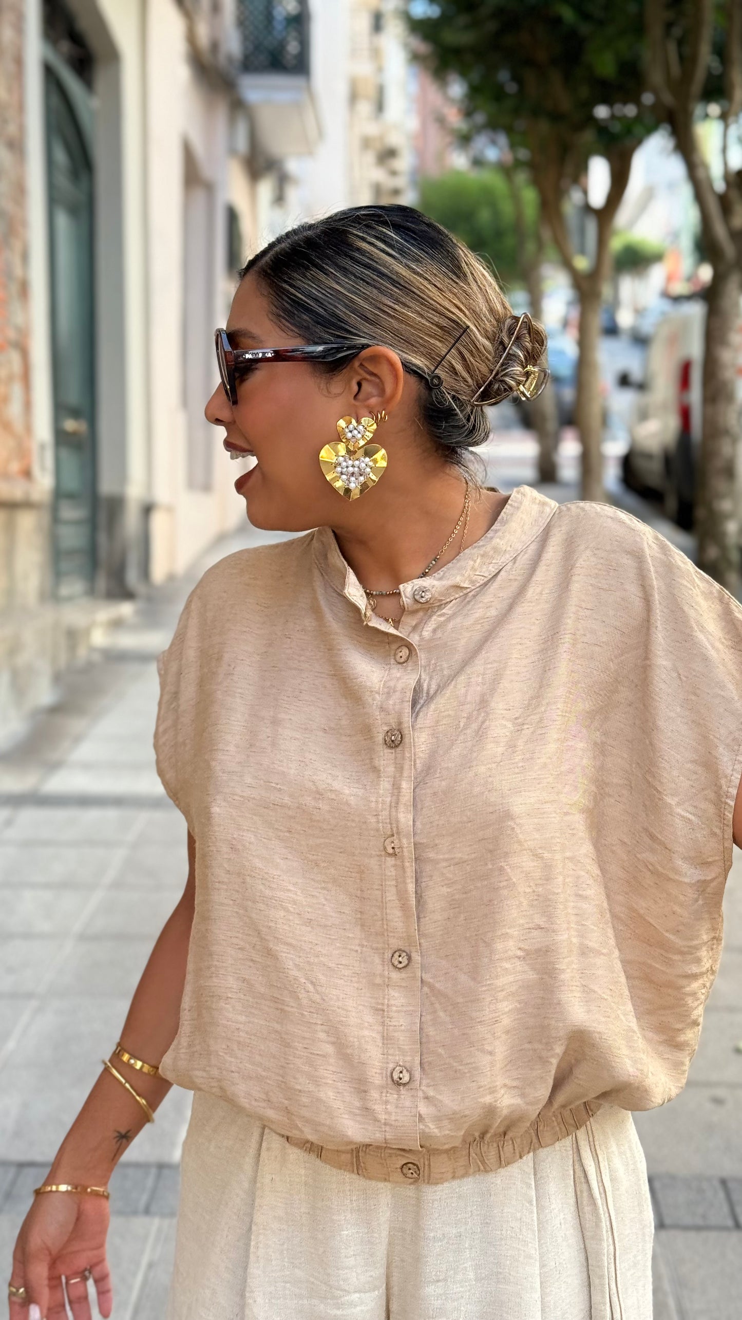 Top bomber beige