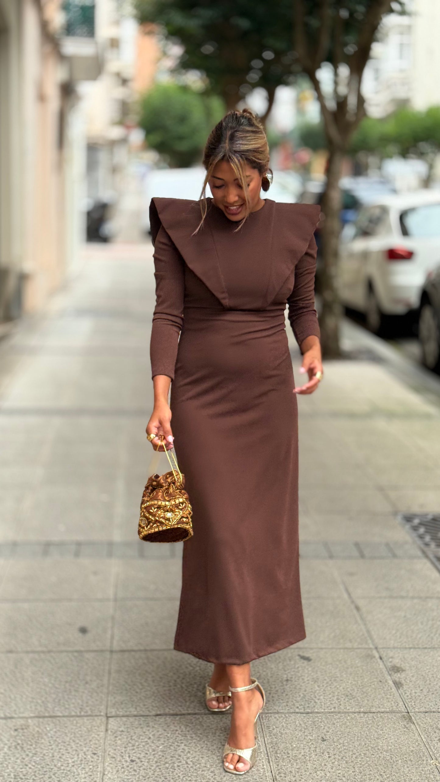 Vestido Lisbon Marrón