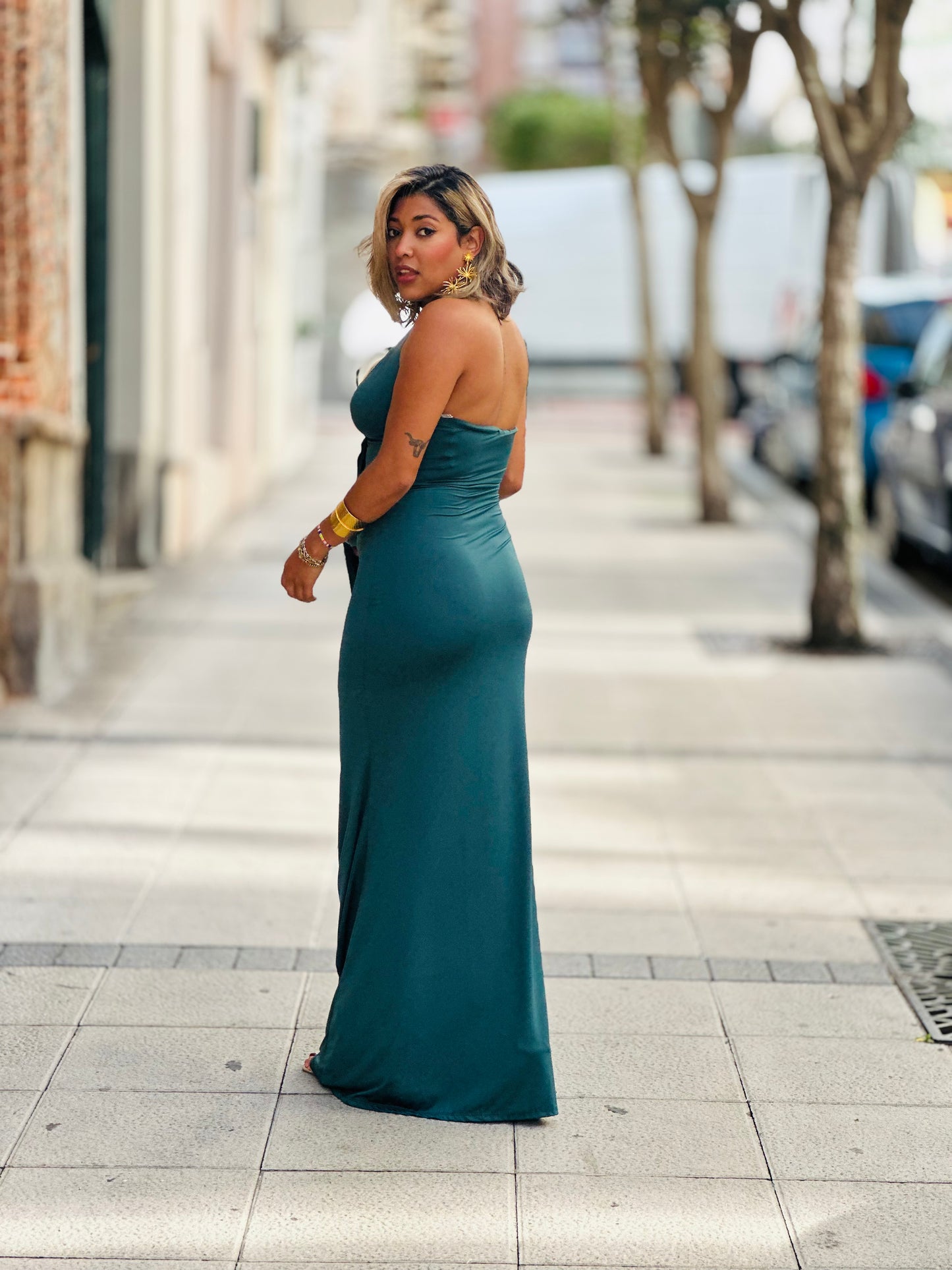 Vestido Linet Verde Botella