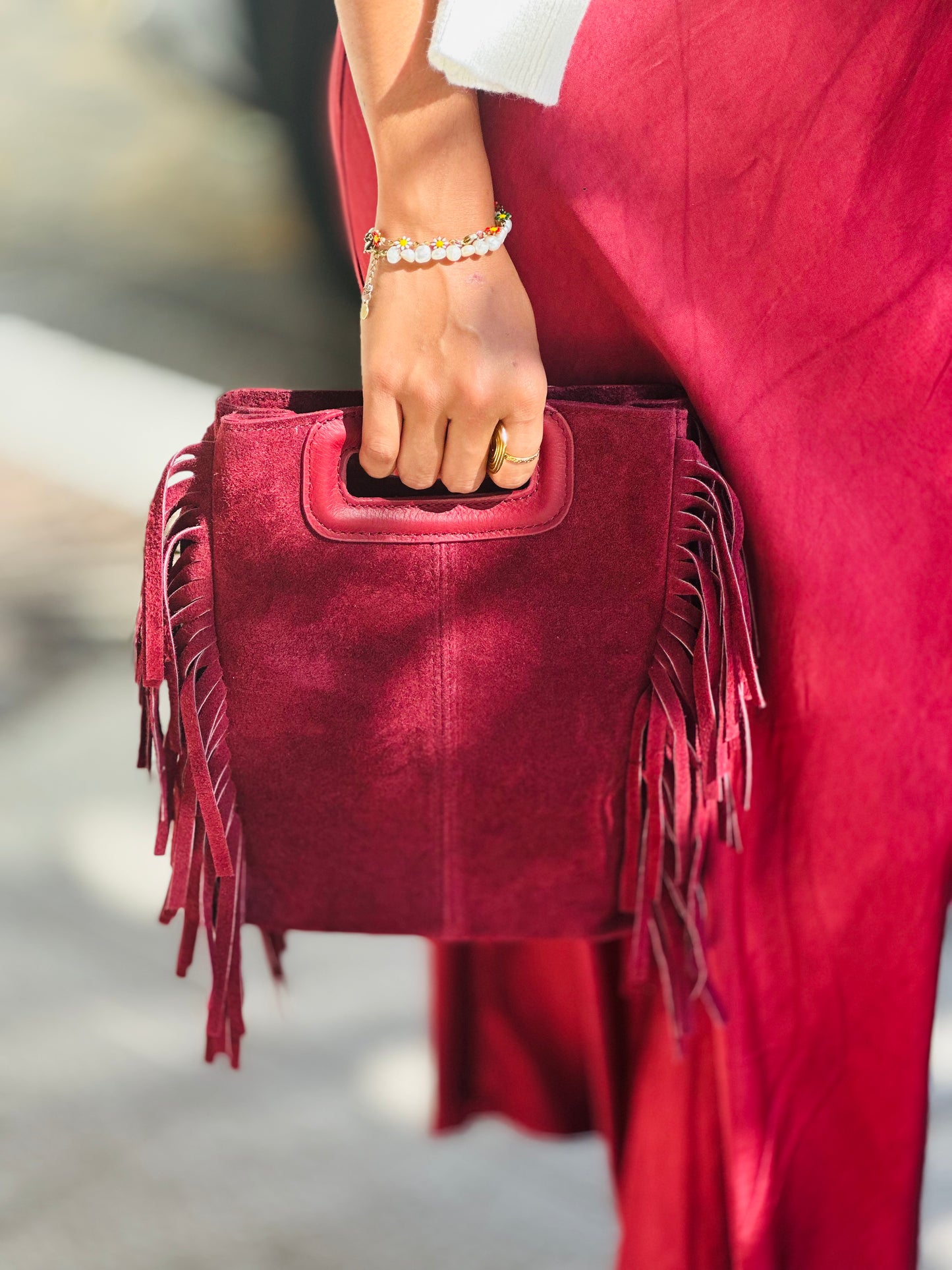 Bolso flecos tipo maje
