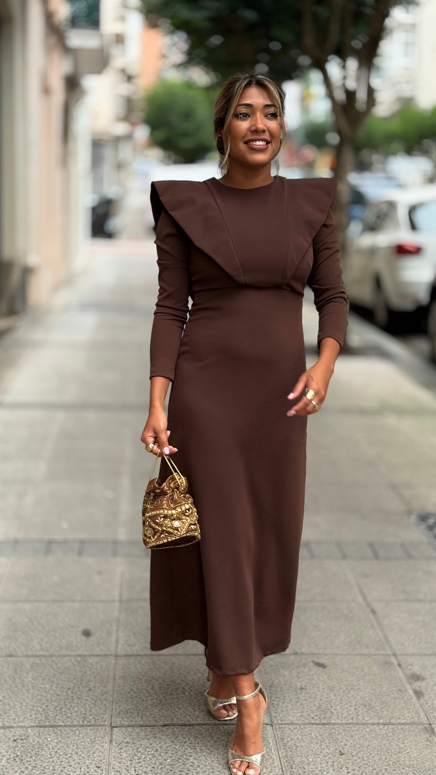 Vestido Lisbon Marrón