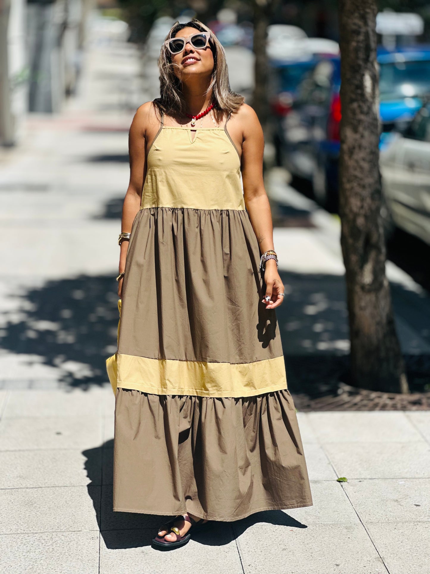 Vestido combinado