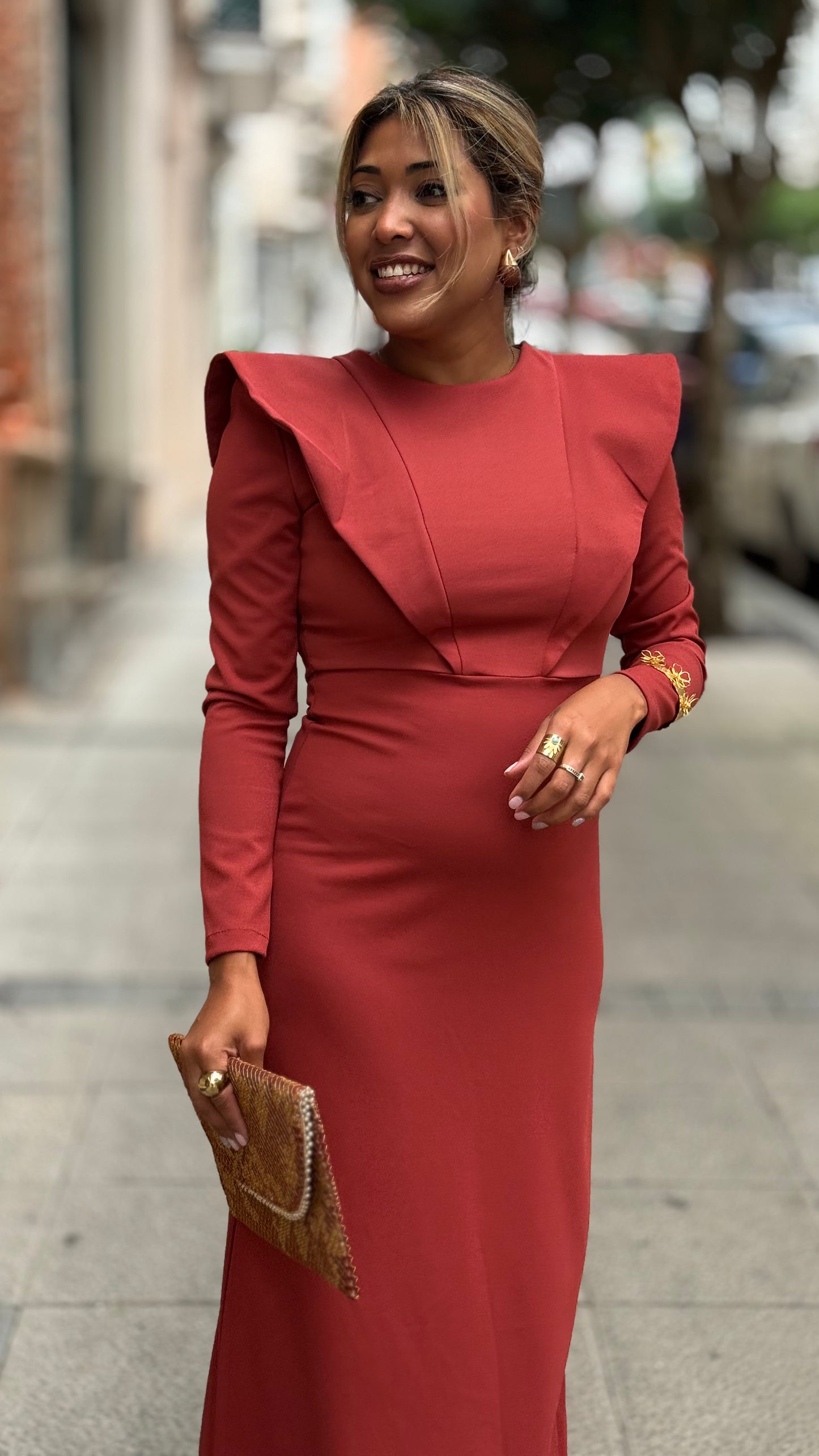 Vestido Lisbon teja