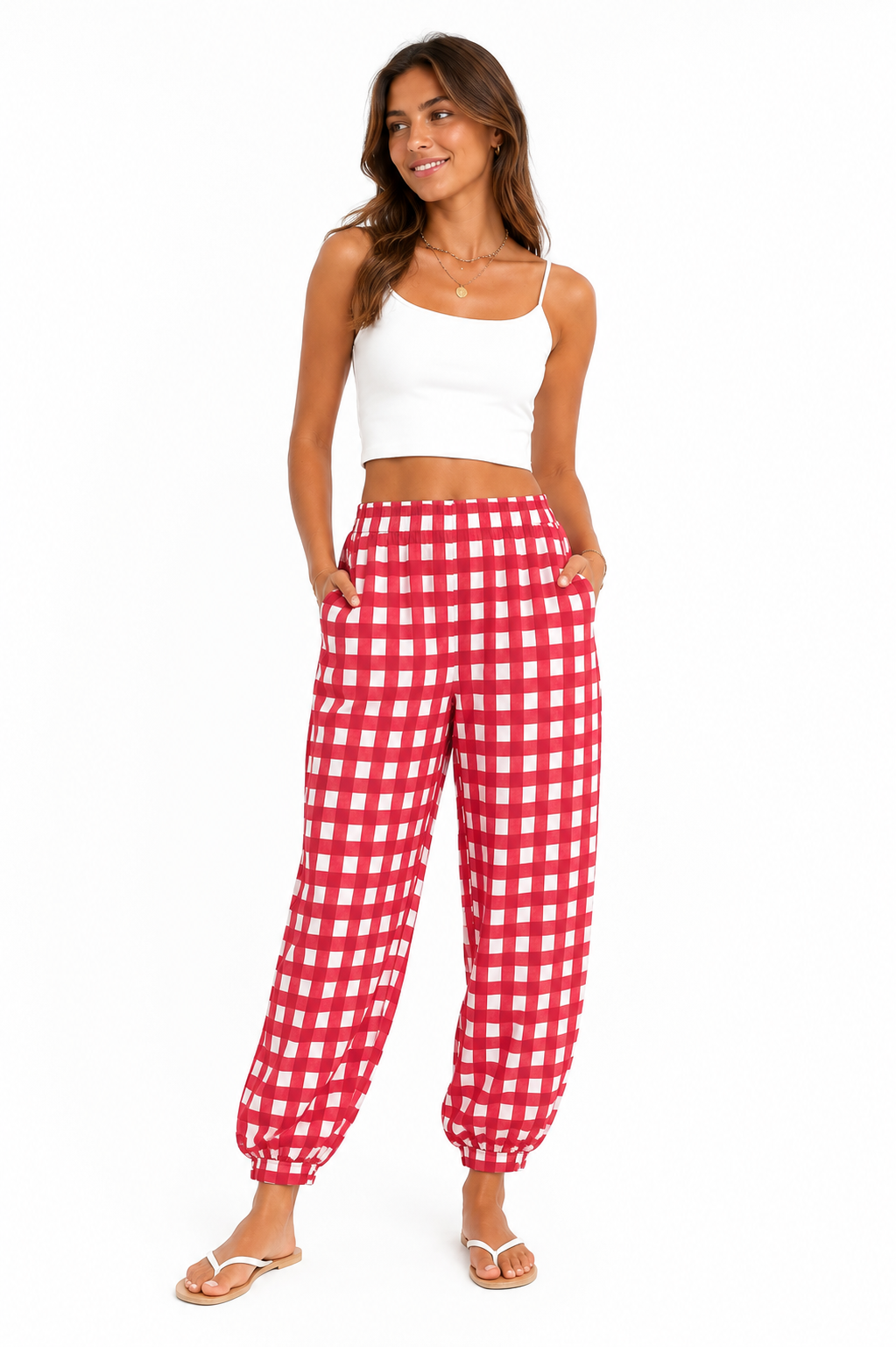 Pantalón cuadro rojo