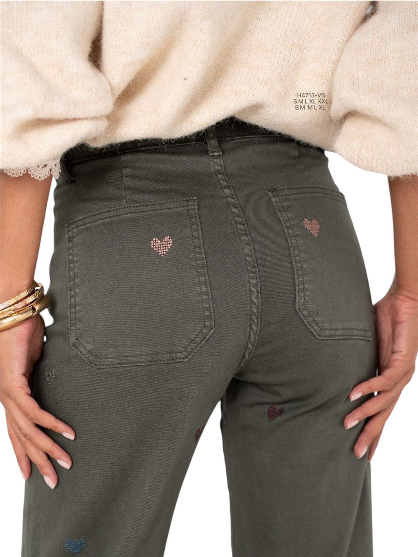 Vaquero corazón bordado