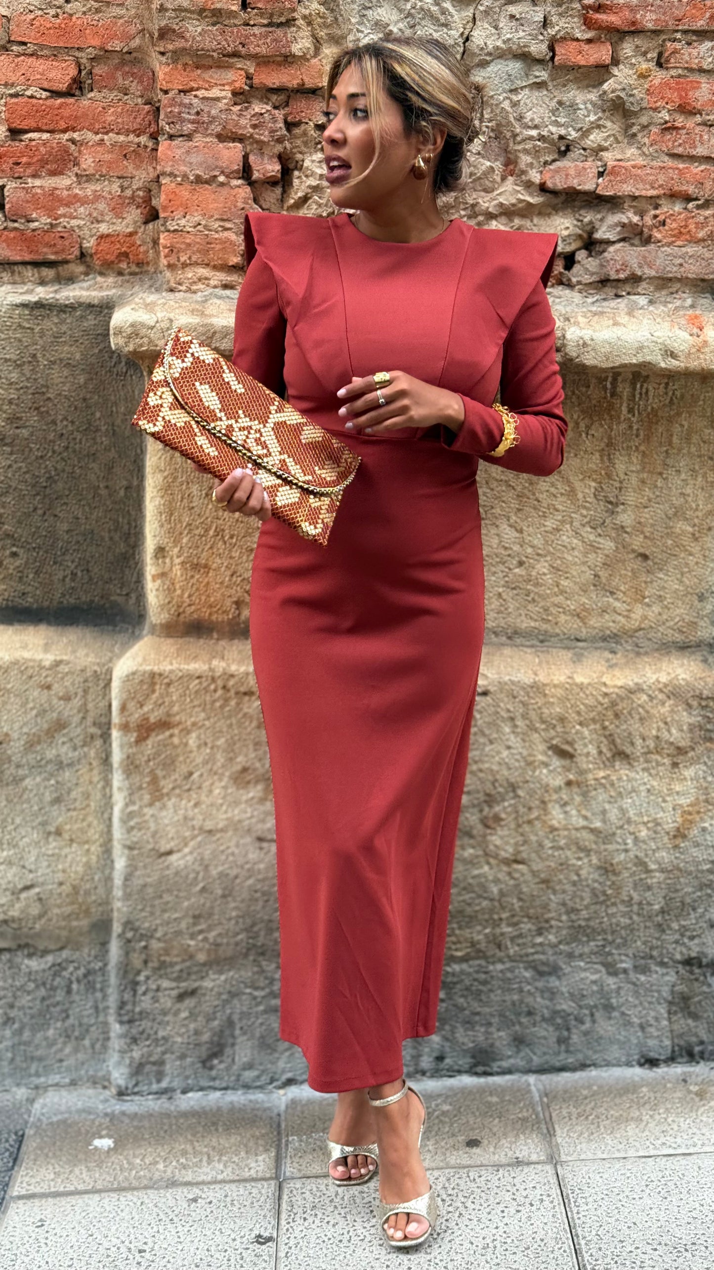 Vestido Lisbon teja