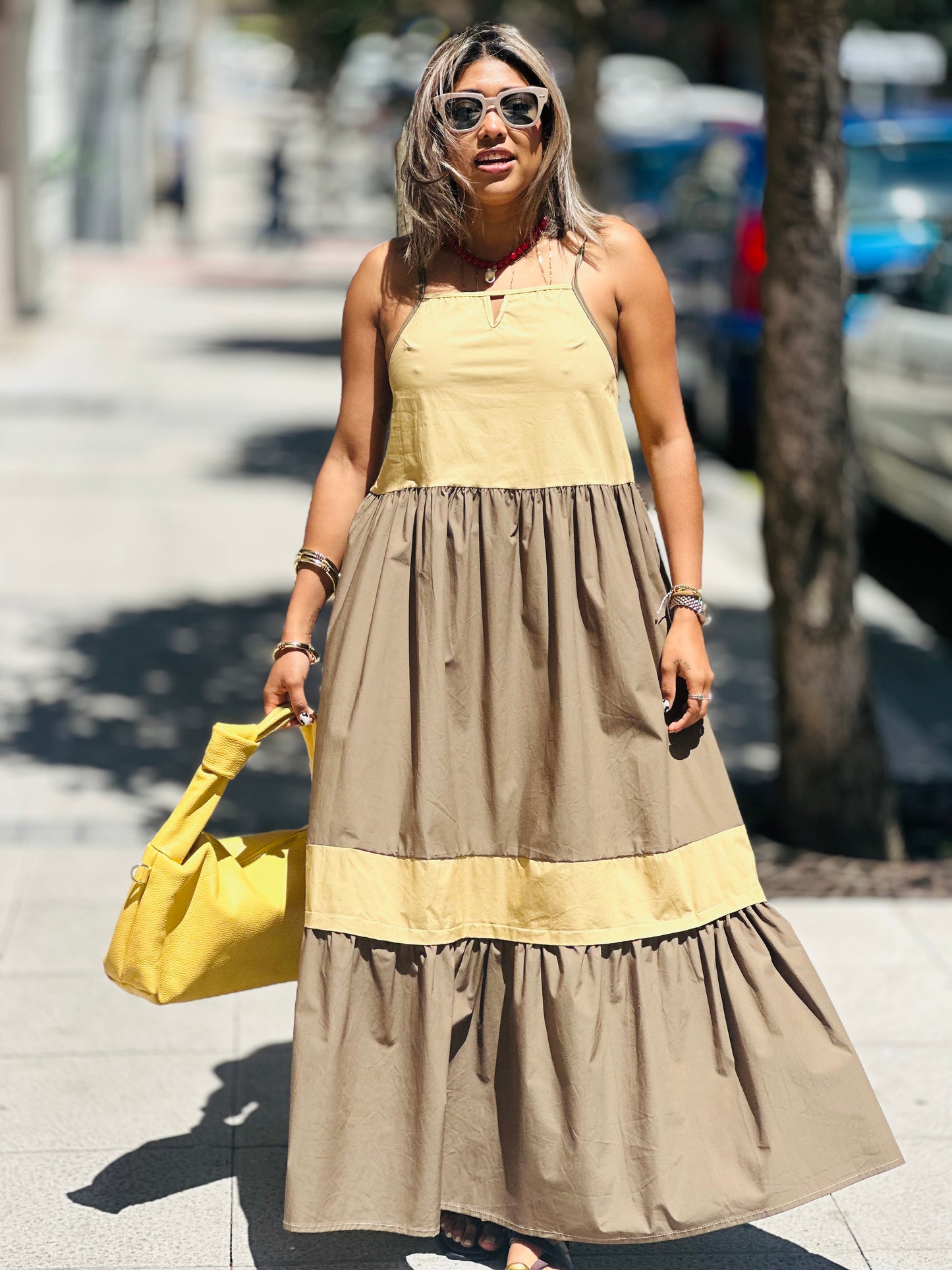 Vestido combinado