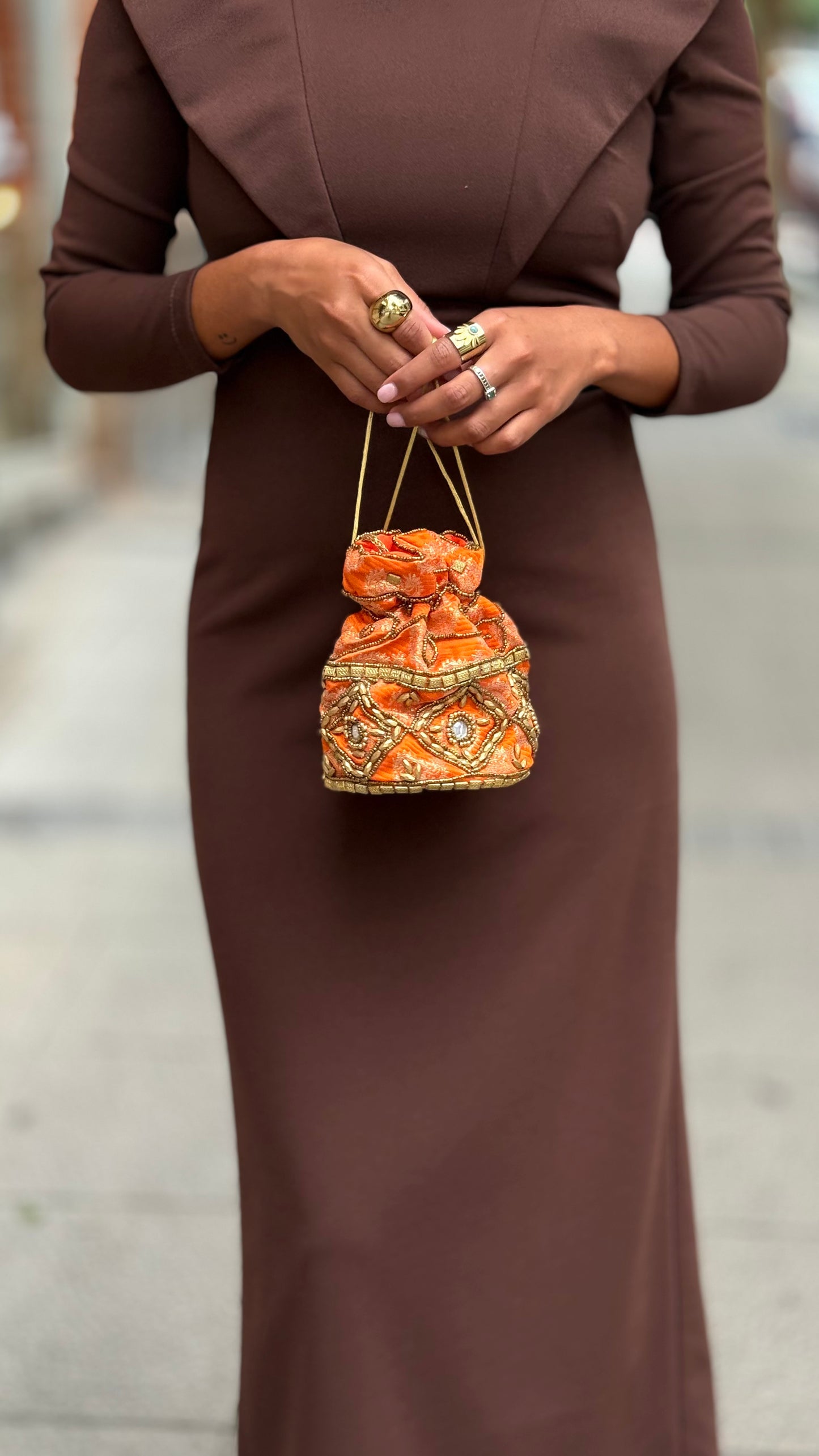 Bolso saco naranja
