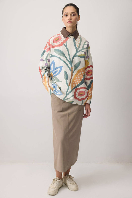 JERSEY DE PUNTO CON ESTAMPADO FLORAL