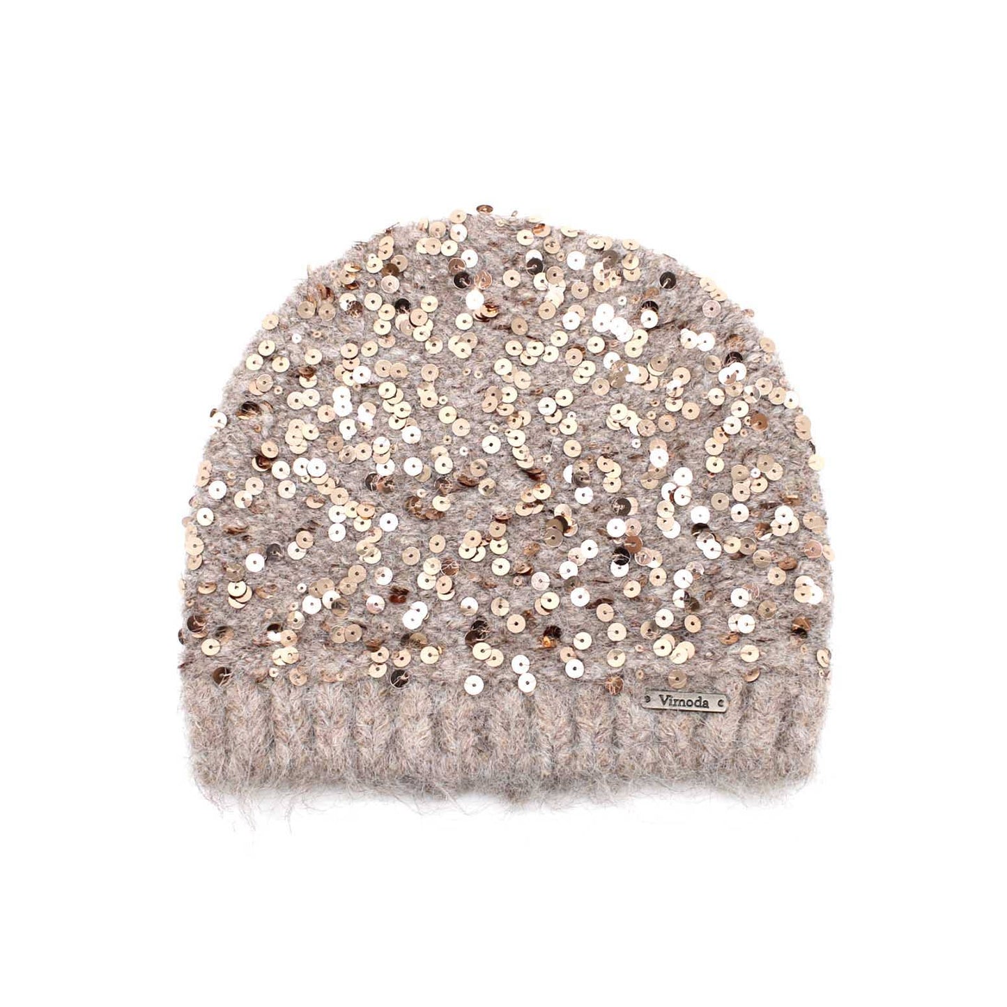 Gorro de punto con lentejuelas: GRIS