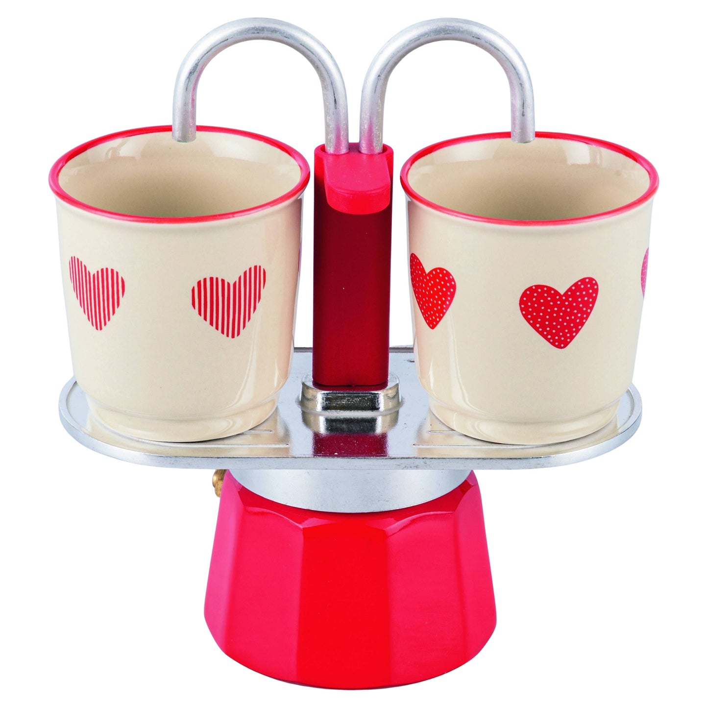 SET DE CORAZONES CAFETERA + 2 TAZAS