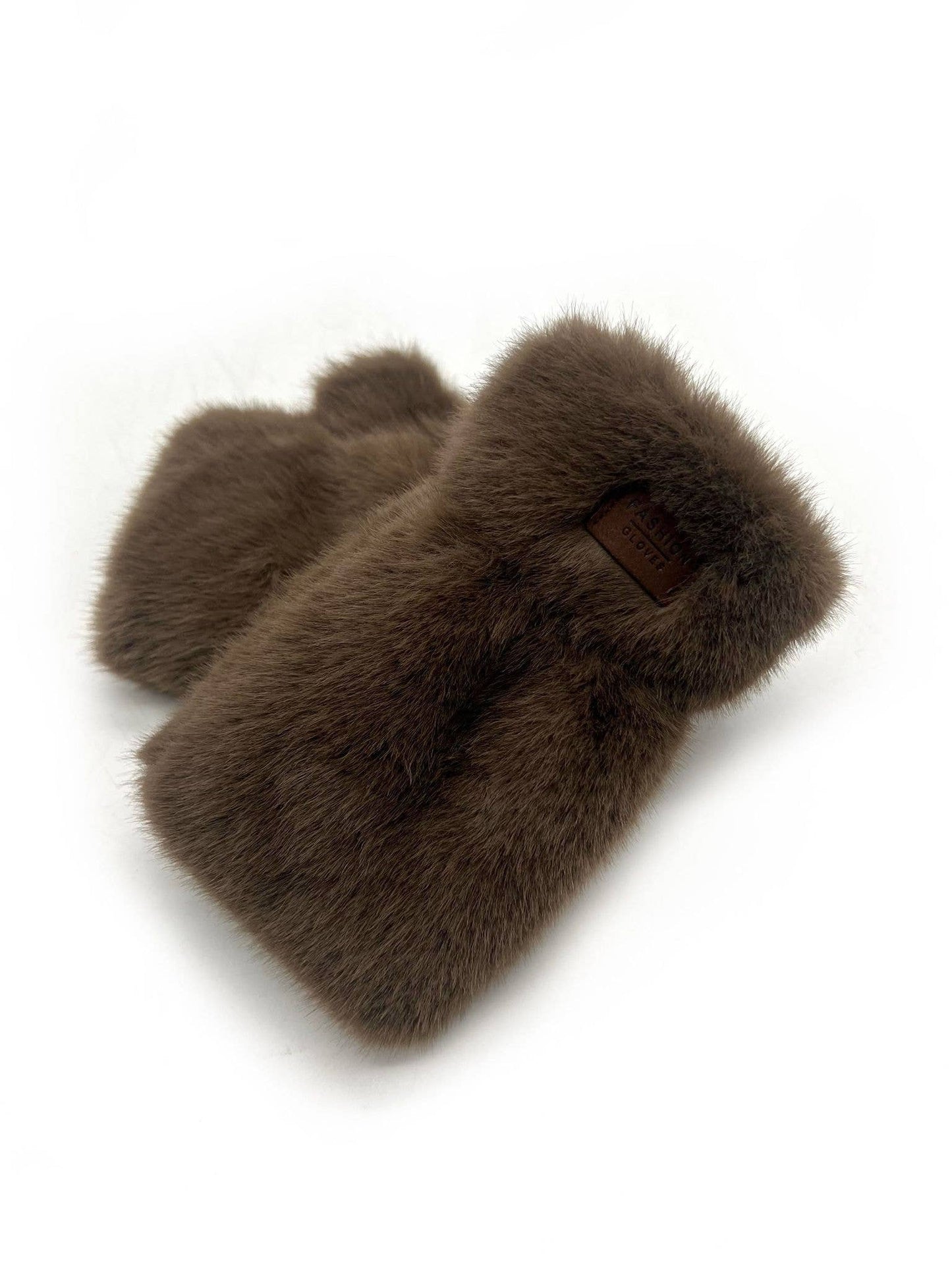 ST-3020 Manopla de guante de piel sintética unicolor: Camel