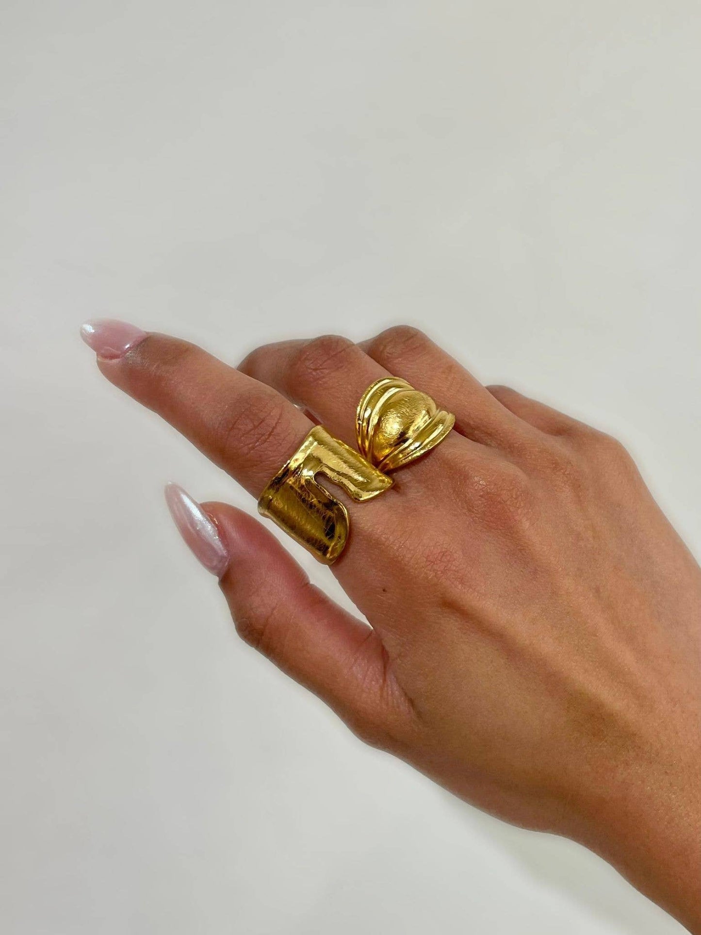 Anillo Noguchi de acero inoxidable cepillado