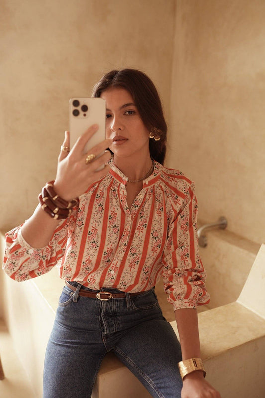 Camisa Kira: Coral