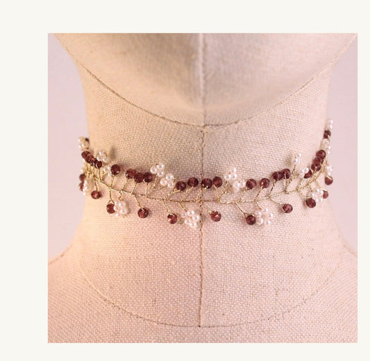 Chocker flores perlas