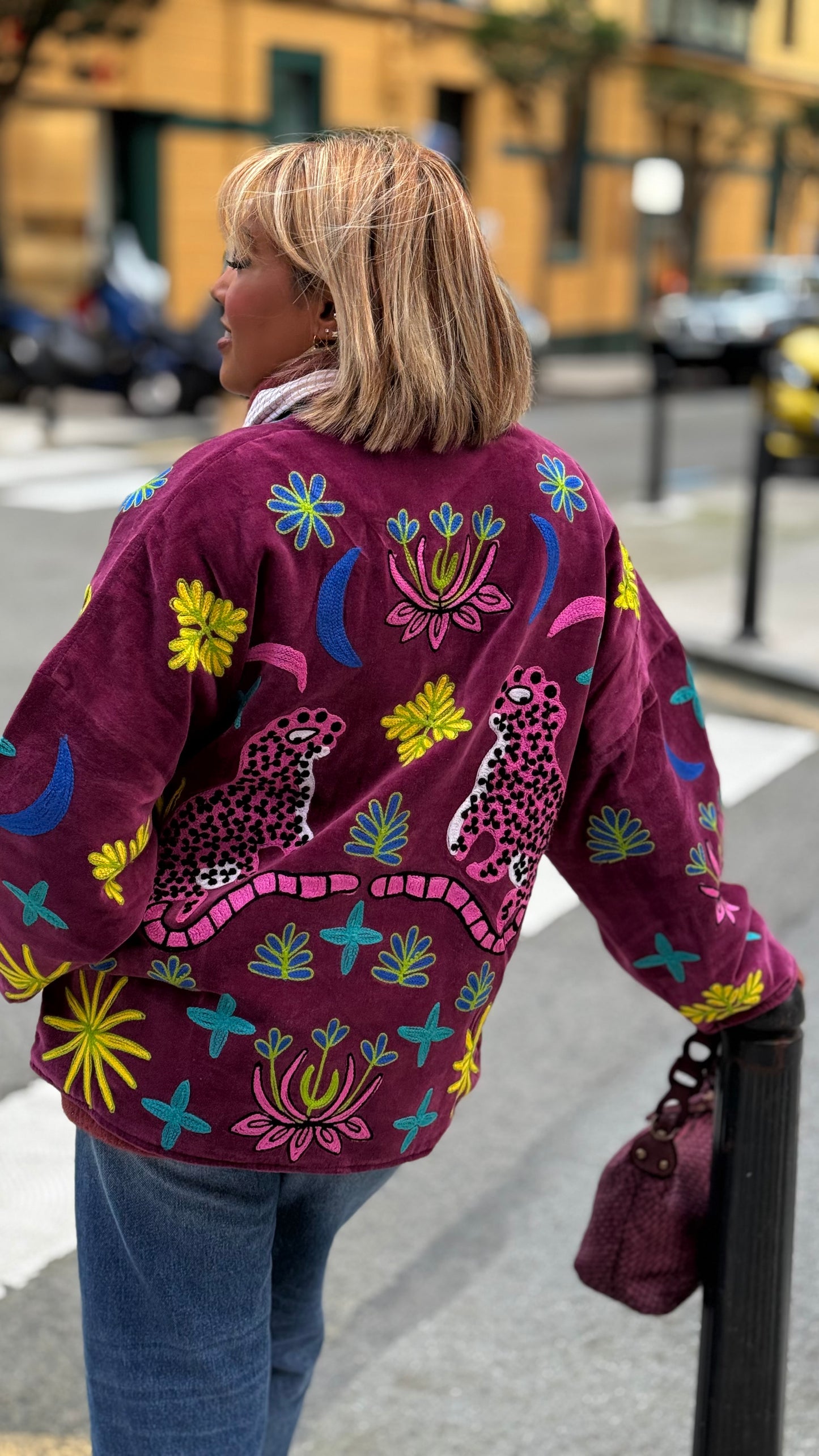 Chaqueta de terciopelo "Tigre": Mauve