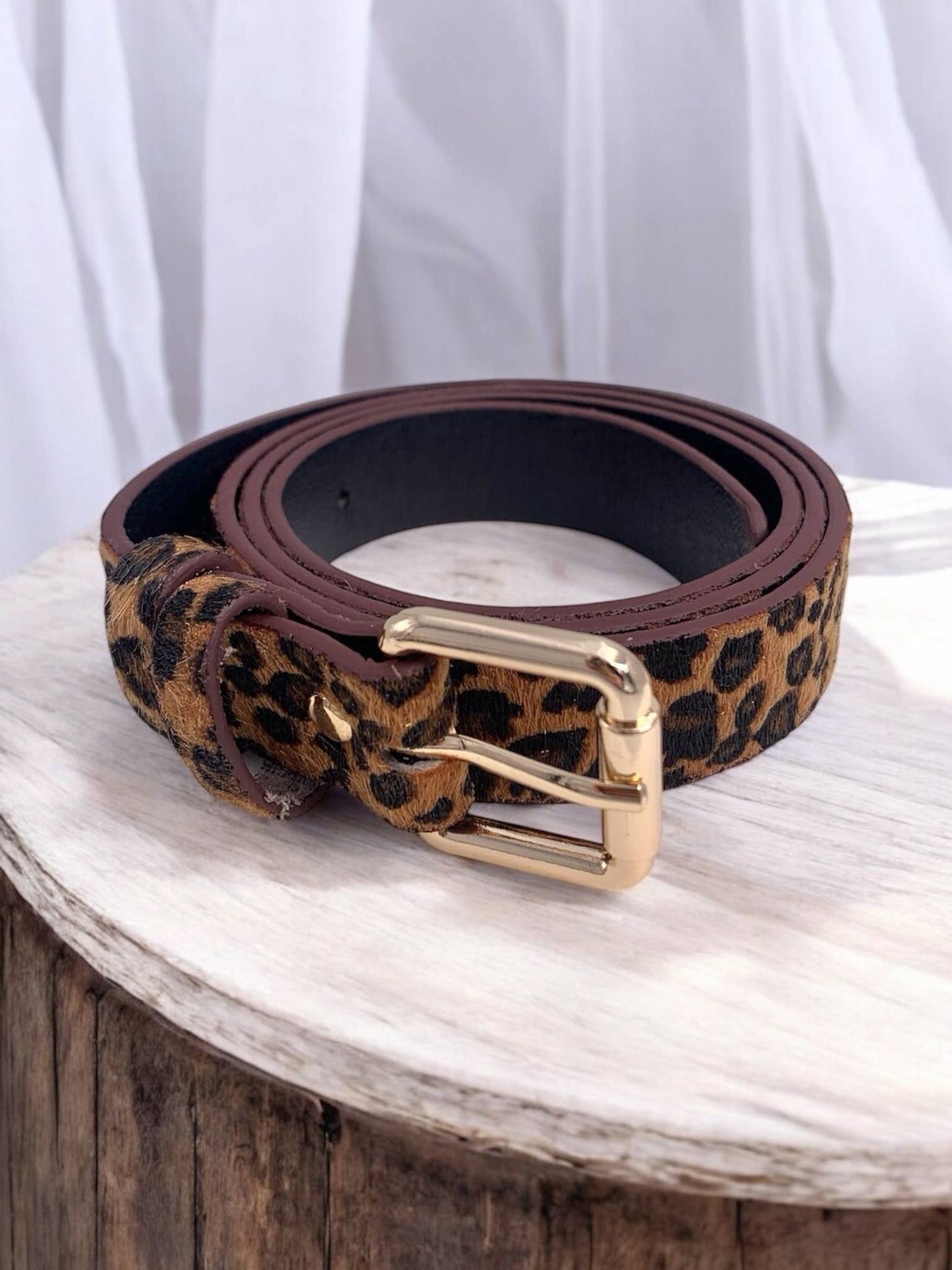 Cinturón leopardo CT04: Marrón