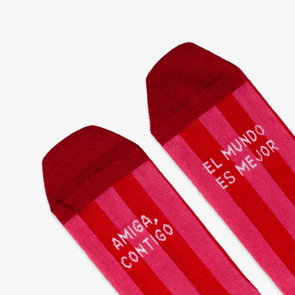 Calcetines "Amiga contigo el mundo es mejor": 36-41