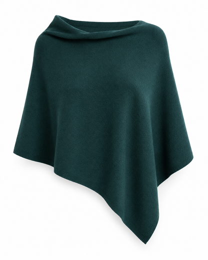 Poncho de punto, chal asimétrico: Verde chiaro