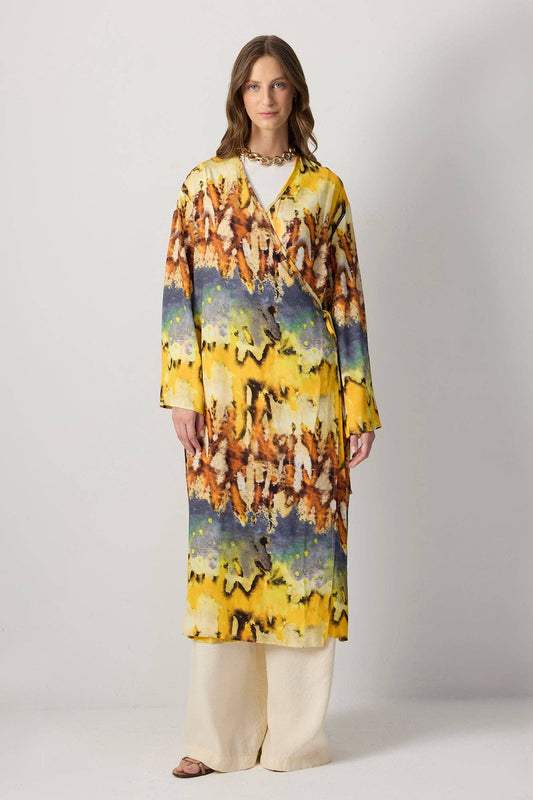 KIMONO ESTAMPADO DE DOBLE PECHO: Estampado