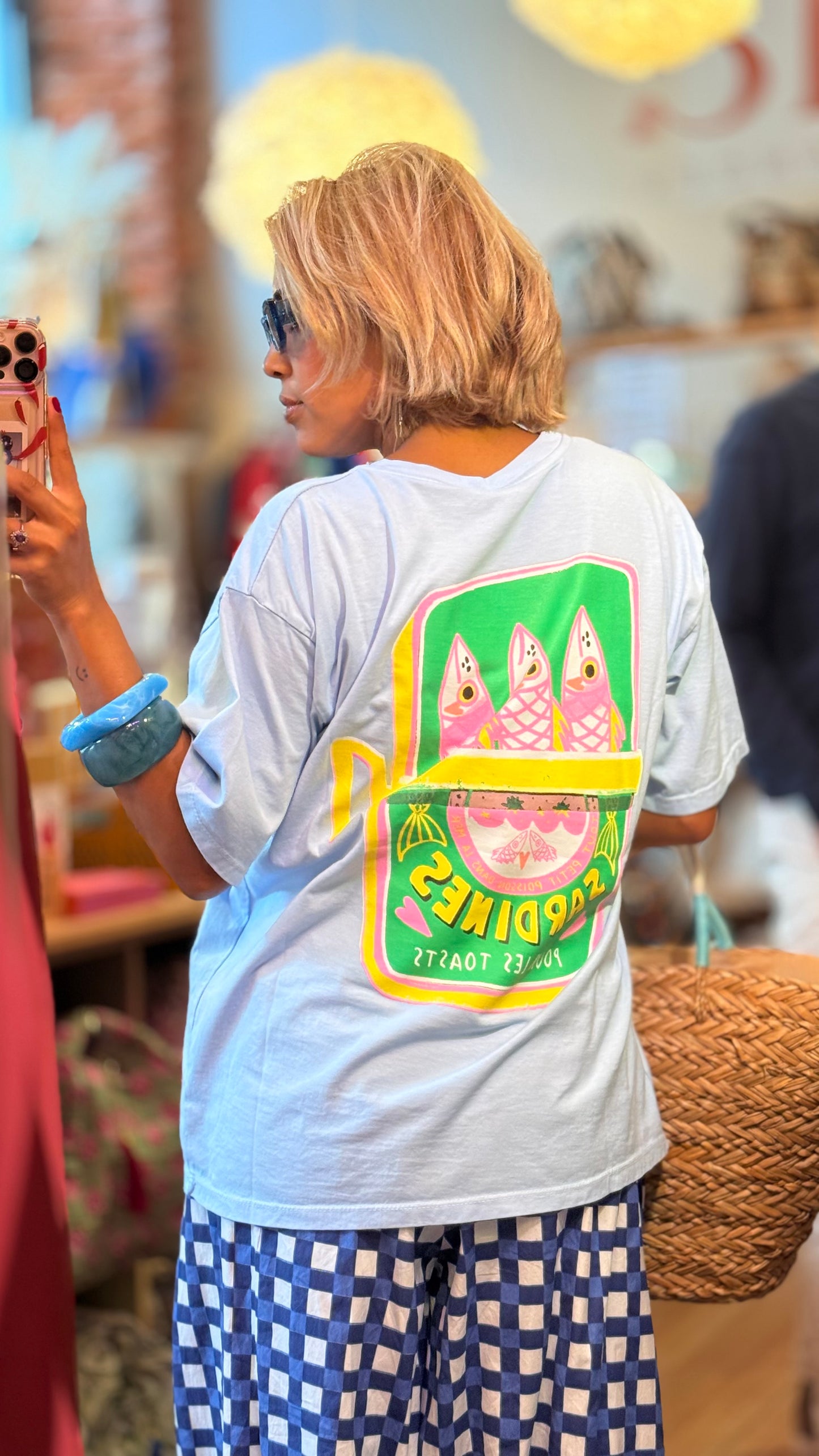 Camiseta sardinas azul
