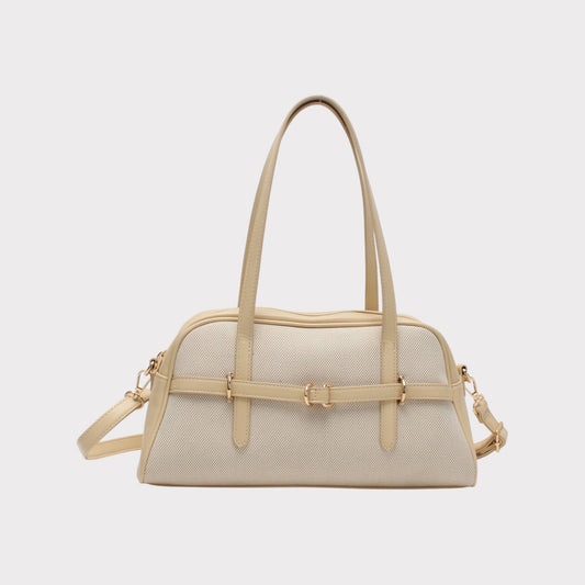 Bolso bandolera largo con hebilla decorativa dorada: Amarillo