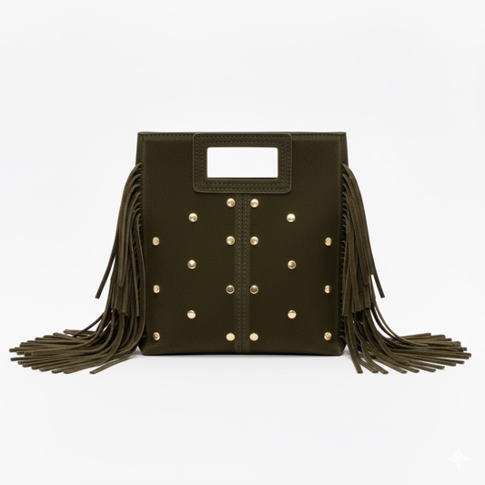 BOLSO MARION ANTE TACHUELAS CAQUI