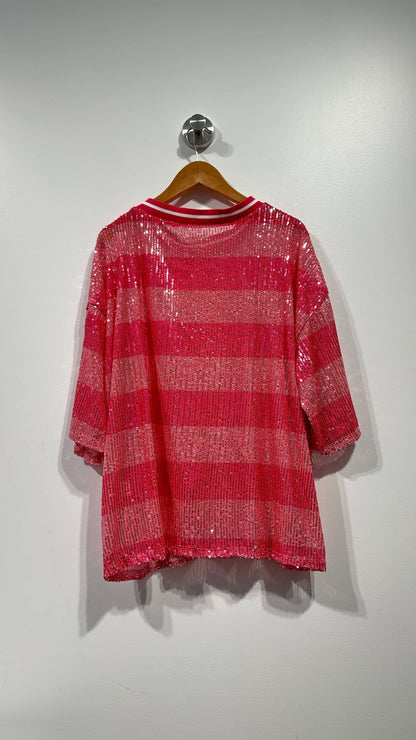 Top a rayas con lentejuelas: Azul / TÚ