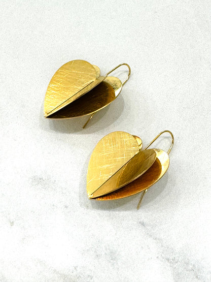 Pendientes en forma de corazón de acero inoxidable