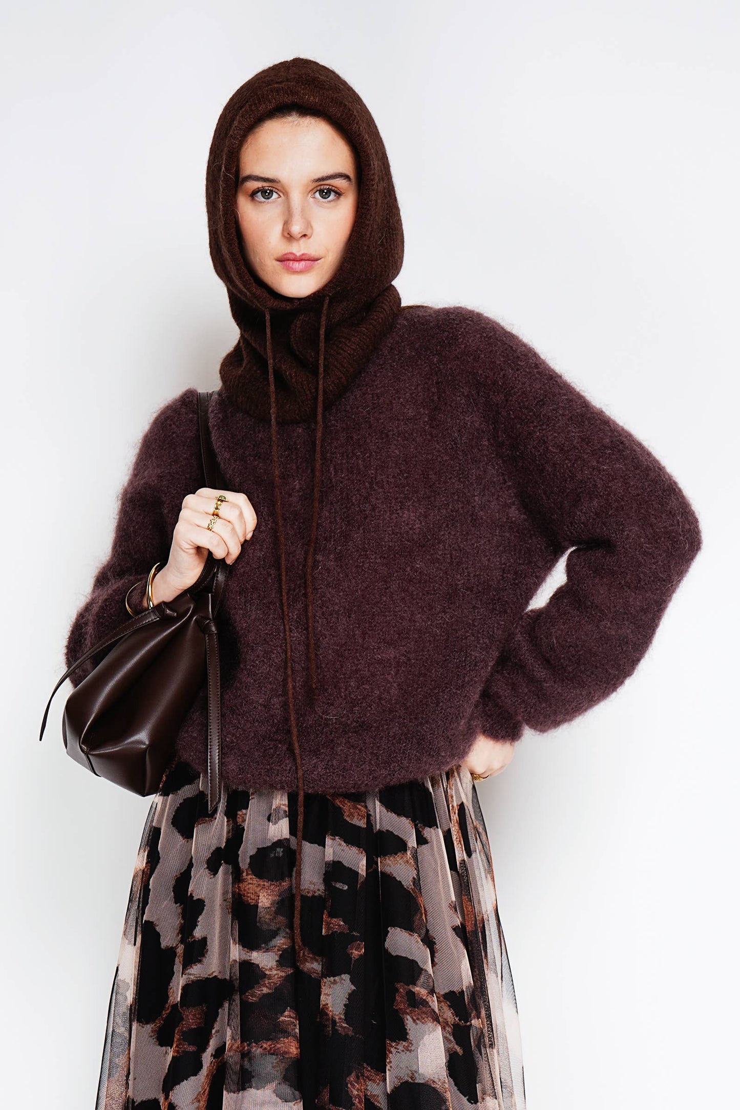 Pasamontañas en baby alpaca 7710: Bordeaux