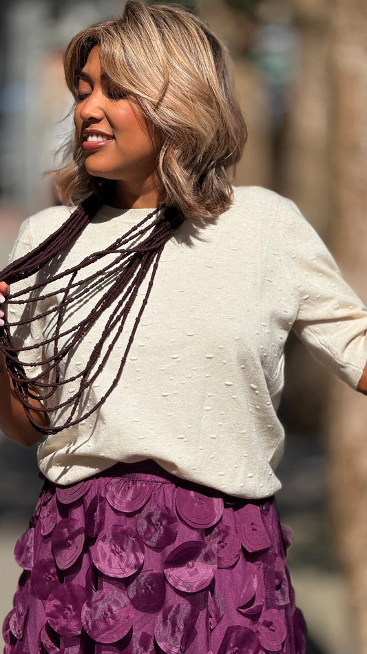 Jersey manga corta beige